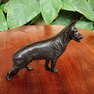 German Shepherd Figurine, 6&quot; Black Dog Statue, Realistic Canine Decor, Collectible Dog Model