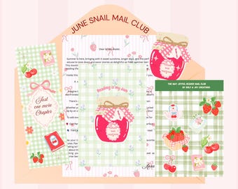 June Snail Mail Club – Berry & Bookish | Cozy Reader Happy Mail | Book Lover Stationery Set