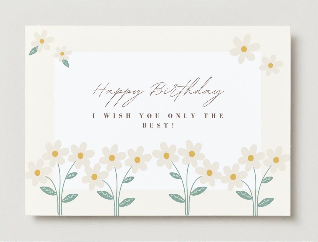 Birthday Daisy Greeting Card - Etsy