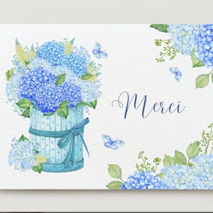 Greeting Card  Flowers Merci