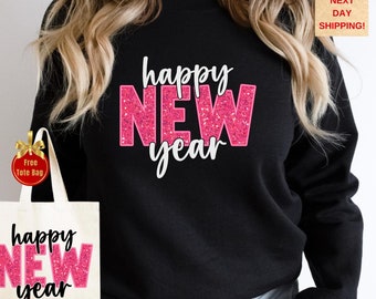 Sudadera "Feliz Año Nuevo": ¡Saludos por el 2025! Corte unisex.