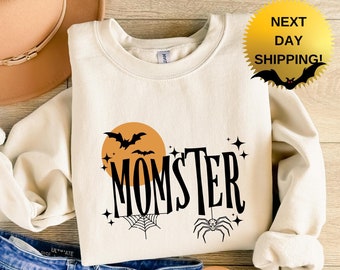 Momster Halloween Sweatshirt: Funny Mom Crewneck