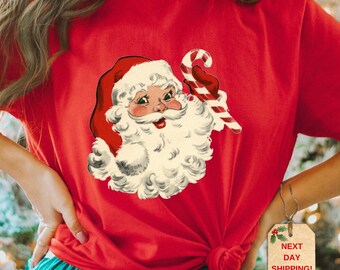 Retro Santa Claus Shirt: Vintage Christmas Graphic Tee