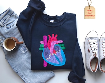 Heart Anatomy Sweatshirt: Medical/Nursing Student Gift