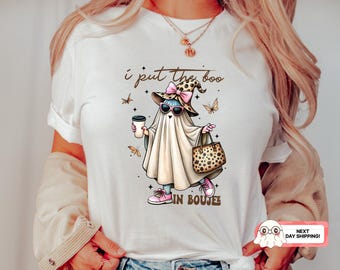 Funny Ghost Halloween Tee: I Put The Boo In Boujee Shirt