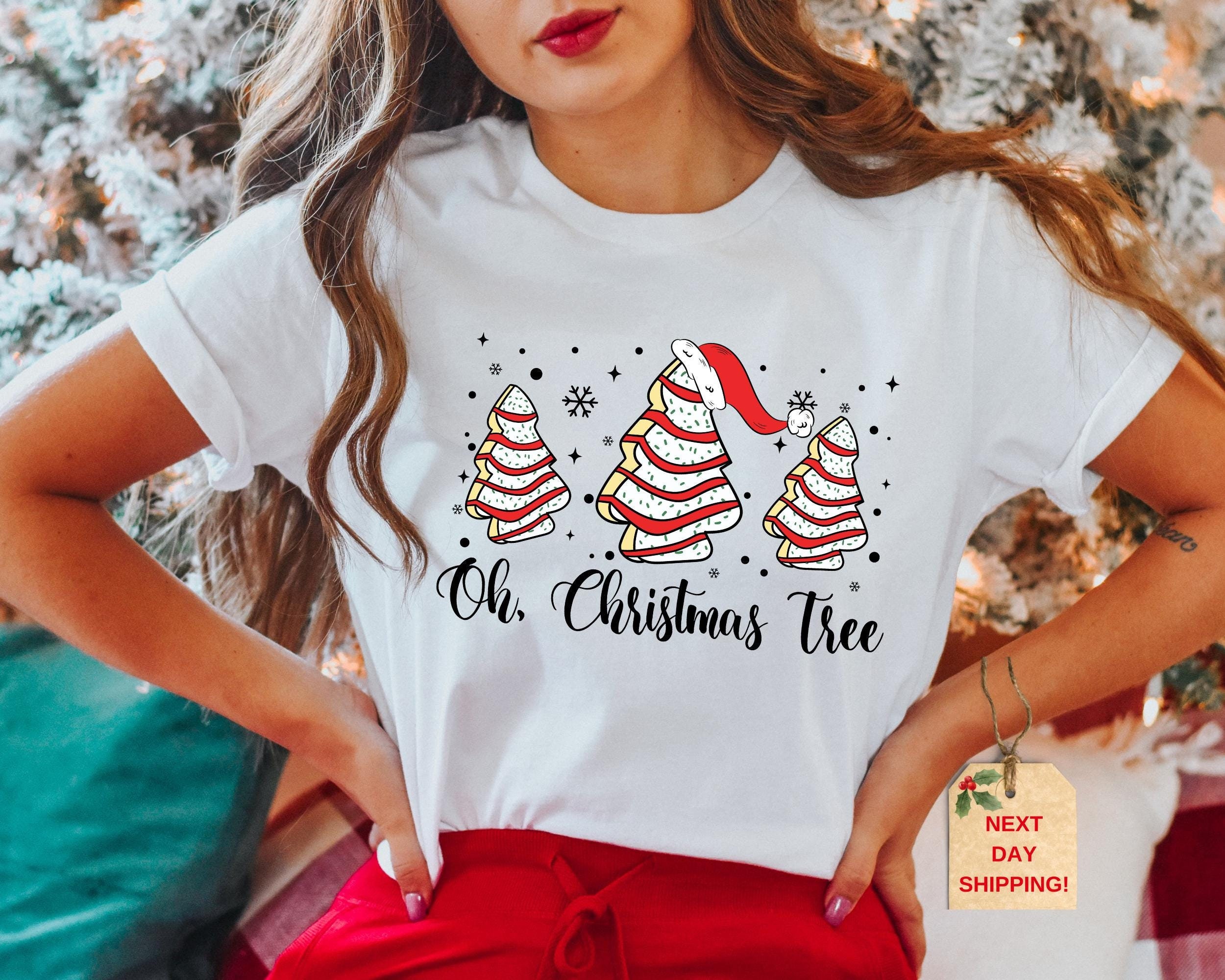 Tシャツ・カットソー Merry Xmas Tree Short Sleeve T Shirt (2color) Christmas Tree Shirt - Etsy