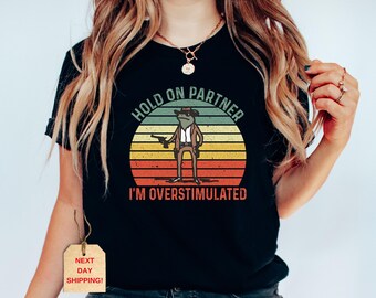 Cowboy Frog Shirt: Funny Overstimulated Meme, Gen Z Humor