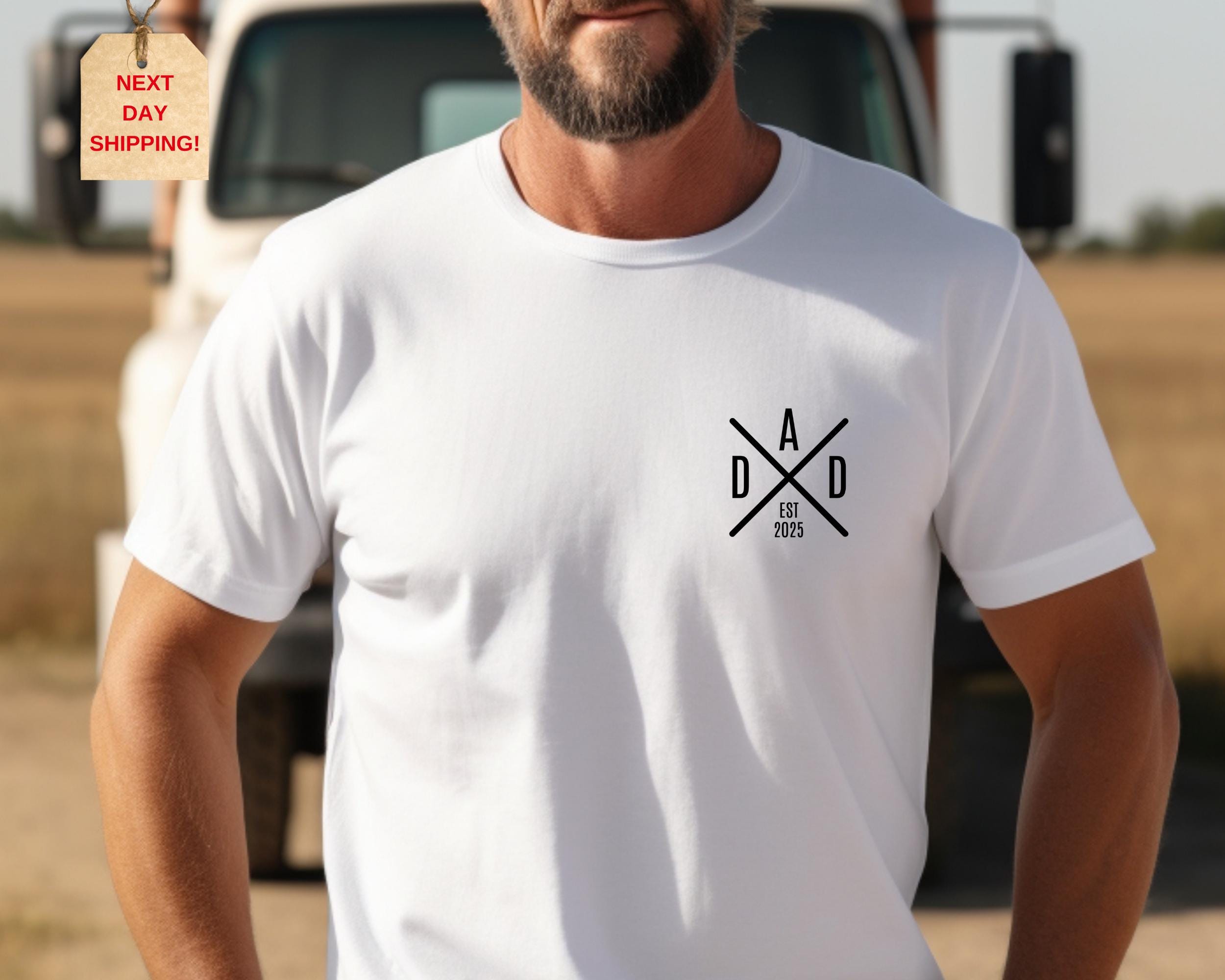 Chemise papa personnalisée, chemise papa Est, faire-part de grossesse pour papa, cadeau pour papa, chemise fête des pères, cadeau nouveau papa, cadeau d'anniversaire papa