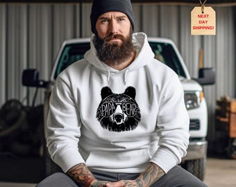Papa Bear Sunglass Hoodie: Dad Gift, Father's Day Sweater