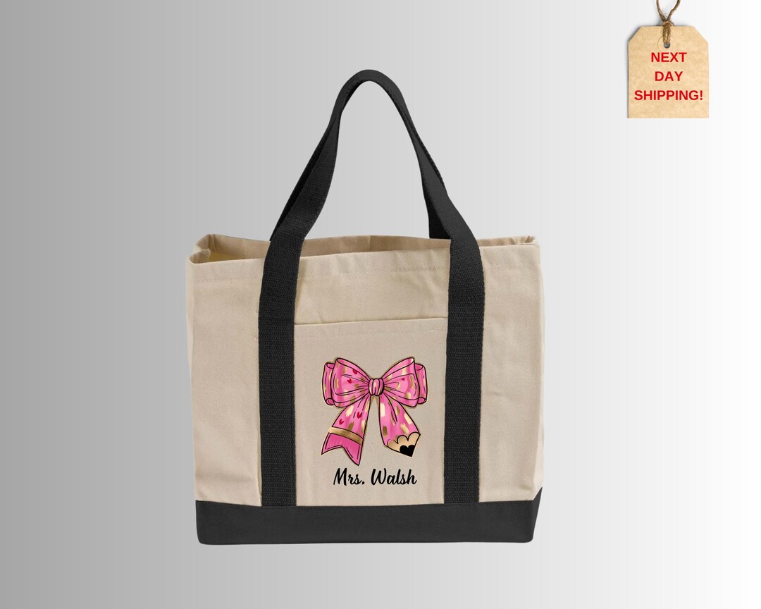 Personalized Teacher Tote Bag: Cotton Canvas Teacher Appreciation Gift ...