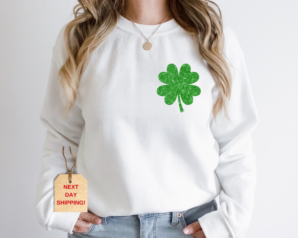 St. Patrick'S Day Sweatshirt & Hoodie ,Irish Sweater, Womens St. Patrick Day Sweater, Four Leaf Clover Sweater, Happy Retro Shamrock Sweater Realtorgift