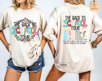 Comfort Colors®I Back to School Tour Shirt, Teacher Concert Tour Tee, First Day of School Shirt, School Tour Kids Tee, Youth Teacher Tee