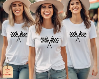 Checkered Flag Racing Tee: Motor Sports Gift