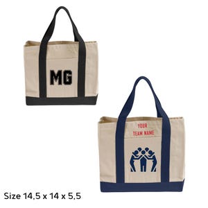 Personalized Canvas Tote Bag, Custom Name Tote Bag, Custom Boat Tote Bag, Bridesmaid Tote Bags,Bachelorette Gift,Work Tote Bag, Monogram Bag