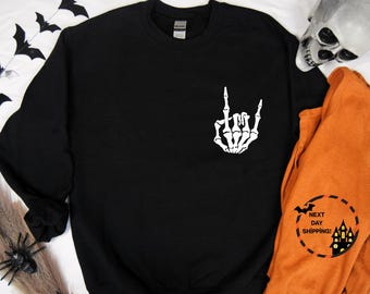 Skeleton Hands Halloween Sweatshirt: Spooky Fall Season Sweater