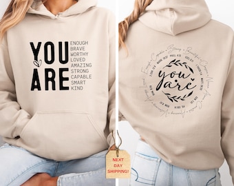 You Are Enough Hoodie: Inspirational Bible Verse Sweater