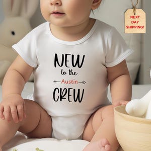 Personalized New To The Crew Onesie, New To The Crew, Baby Shower Gift, New To The Crew Toddler Shirt, New To The Crew Custom Baby Bodysuit