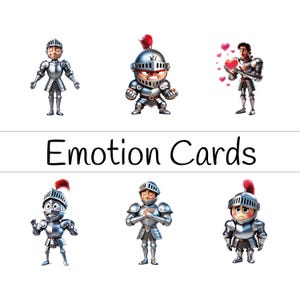 14 carte emozioni dei cavalieri inglesi | Carte dei sentimenti | Cavaliere | Flashcard | Flashcard Montessori | Impara | sentimenti | emozioni