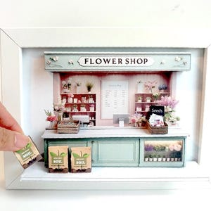 13x18cm Pop-Up Blumenrahmen, Flower Shop Pop-Up Rahmen, DIY Miniatur, Sofort-Download Vorlage, Schattenbox Geschenk