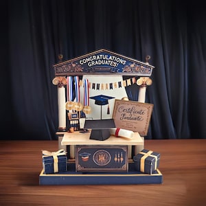 Stand de félicitations pour les diplômés, cadeaux pour les diplômés, université, cadeau de bricolage à la famille, aux amis et à un camarade de classe, carte de célébration