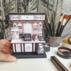 Papier cartonné pour comptoir de maquillage, kit de décors miniatures à monter soi-même, boîte à maquillage, poster