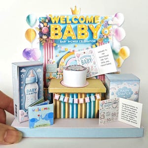 Support de bienvenue pour baby shower, cadeaux d'anniversaire, cartes, sacs, cadeau DIY pour la famille, carte de vœux, décoration de gâteau, idée cadeau, bouteille de lait, couche