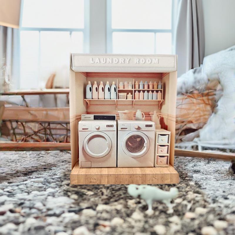 Miniatur Waschmaschine Spielzeug - Wiederaufladbare Puppenhaus Einrichtung