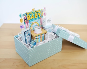 Baby Shower Welcome Stand Printable | DIY 3D Paper Craft Miniature Diorama | Instant Download PDF | Gender Reveal Decor, New Baby Keepsake