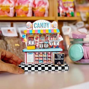 DIY Candy Shop Miniature – Printable Template (Digital Download)
