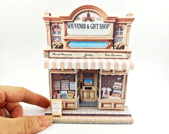 Souvenir Shop Miniature: DIY 3D Shadow Box Template (Digital Download)