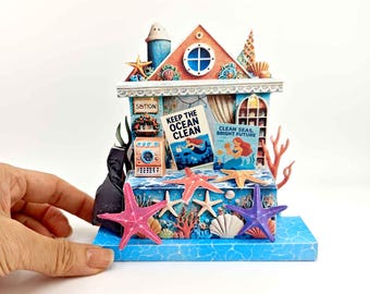 Mermaid & Starfish Ocean Scene: DIY Cardstock Project (Digital Download)