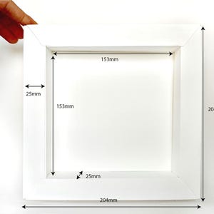 Modello per cornice per foto in carta bianca da 8X8 pollici, cornice con scatola portaoggetti, cornice vuota in carta bianca, 3 tipi di carta per cartoncino da stampare