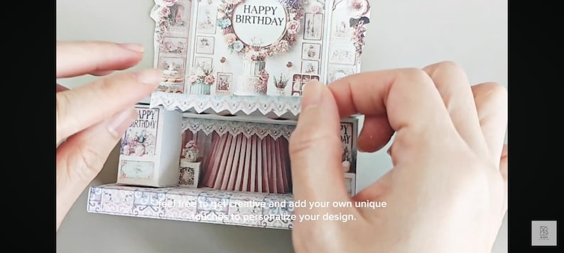Vintage birthday stand DIY miniature kit, birthday presents, cards, DIY present to family, holiday card, gift idea