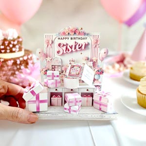 Kit de bricolaje en miniatura para el cumpleaños de una hermana, regalos de cumpleaños, tarjetas, bolsas, regalo de bricolaje para la familia, tarjeta navideña, idea de regalo, estuche para collar, caja