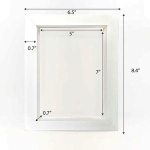 7X5 inches White paper photo frame template,  shadow box frame  , empty blank paper frame, 3 card stock papers to print