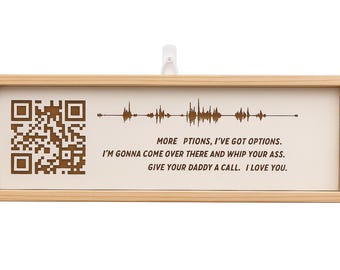 Custom Voice Message Plaque with QR Code & SoundwavePersonalized Engraved Wood Sign