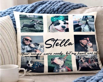 Custom Pet Photo Memorial PillowcaseDog Cat Loss Sympathy Gift