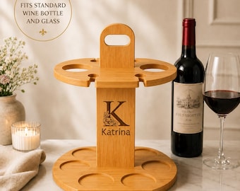 Personalize Wine Caddy New Home Patio Entertaining Idea for Bridal Shower Gift for Wine Lover Retirement Gift for parent anniversary gift