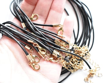 Destash Braided Nylon  19 "Inch Necklaces - Gold-plated findings Extender Chain