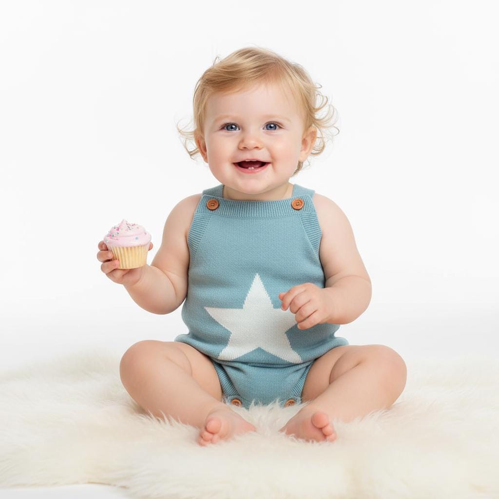 Personalized Back Name Boho Star Romper, Celestial Baby Shower Gift, Custom Embroidered Knit Jumpsuit for Newborn Milestone Photo Prop