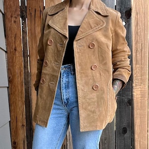 Brown Suede Leather Blazer Coat for Women |Vintage Western Design |Genuine Suede Leather Coat| Formal Blazer for Ladies Perfect gift for her