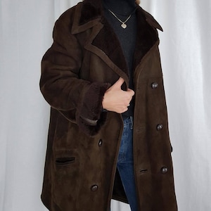 Women&#39;s Brown Suede Leather Vintage Coat,Handmade Coat,Genuine Leather Coat,Handmade Suede Leather Coat Perfect Gift For Her 90&#39;s Style Coat