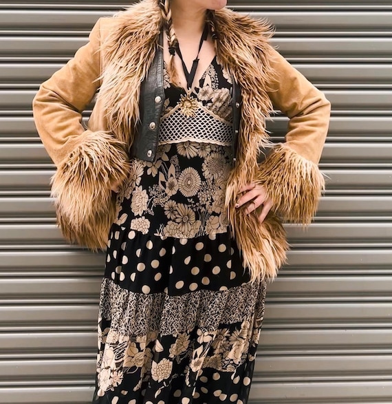 Handmade Shearling Penny Lane Coat: Afghan Suede Boho Winter Coat