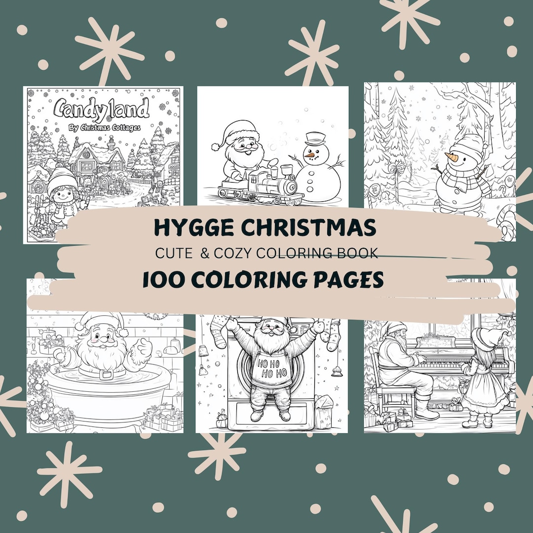 Hygge Christmas A Cute and Cozy Coloring Pages for Relaxation Instant ...