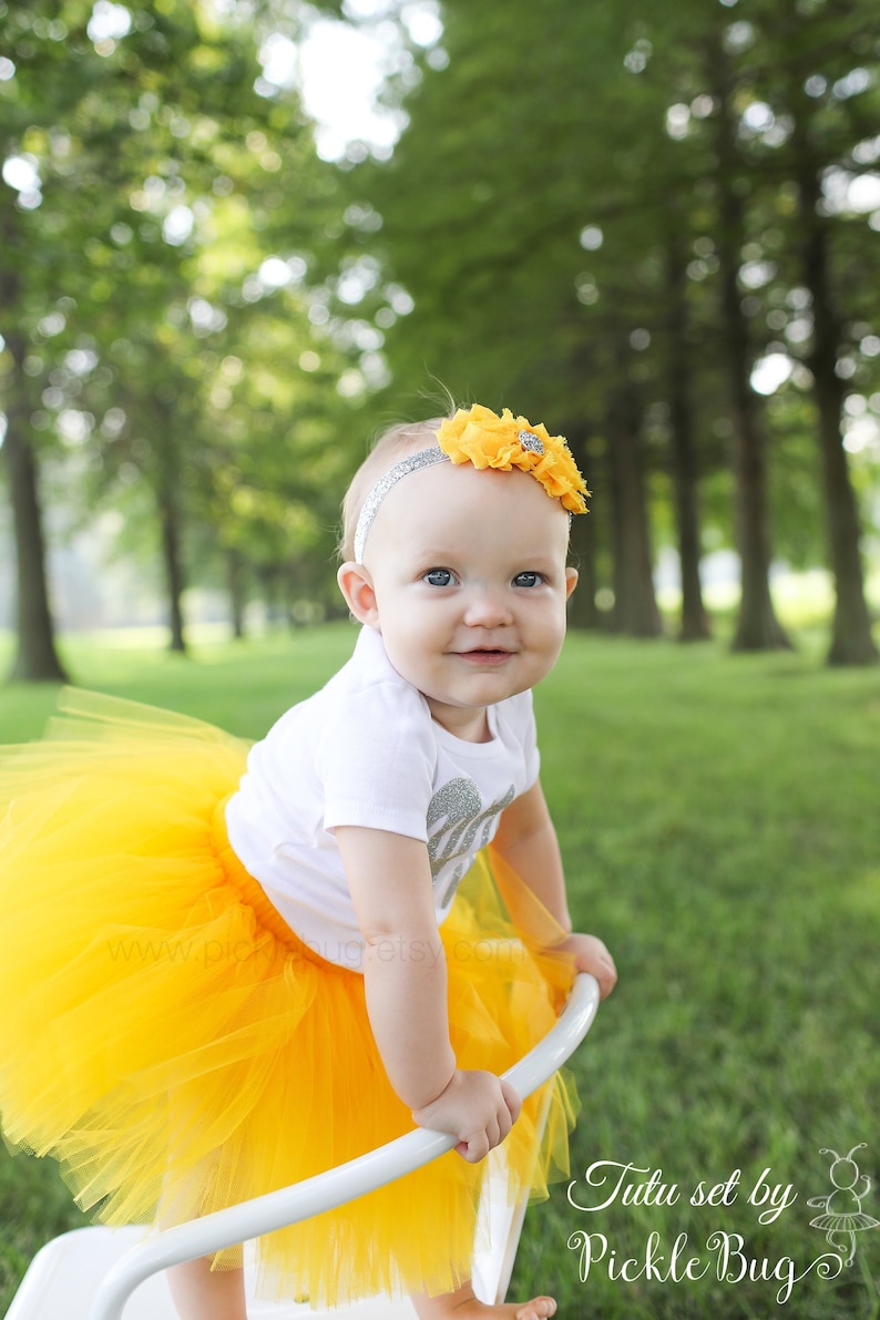 Sunflower First Birthday Girl Baby Headband Baby Tutu Dress Baby Girl Tutu Sunflower First Birthday Outfit Girl Cake Smash Outfit Girl