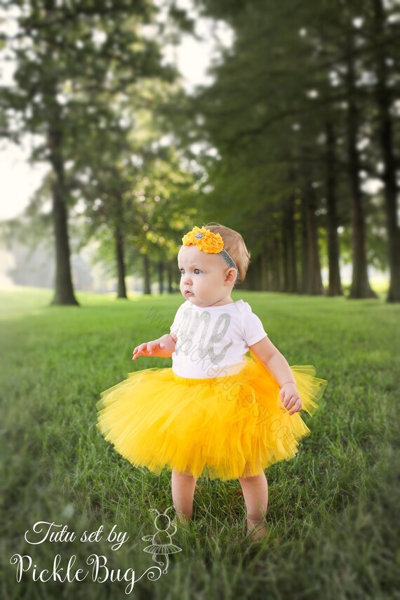 yellow first birthday outfit