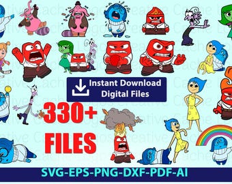 Inside Out SVG Bundle, 330+ Files, Joy, Sadness, Anger, Fear, Disgust, Clipart, Cricut, Silhouette (Digital Download