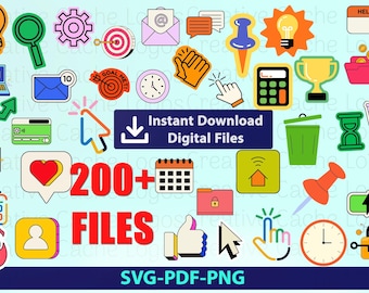 Creative Symbols SVG PNG Bundle: 200+ Printable Designs svg files