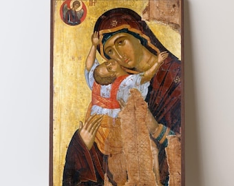 Madonna and Child Jesus icon poster l Christian Period Wall Art Poster l Instant download.