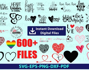 Valentine's Day SVG PNG Clipart Bundle: Love Day Graphics (Digital Files)